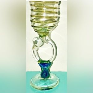 Vintage Peter Bramhall Hand Blown Goblet Chalice 3-19-1979 Original Owner